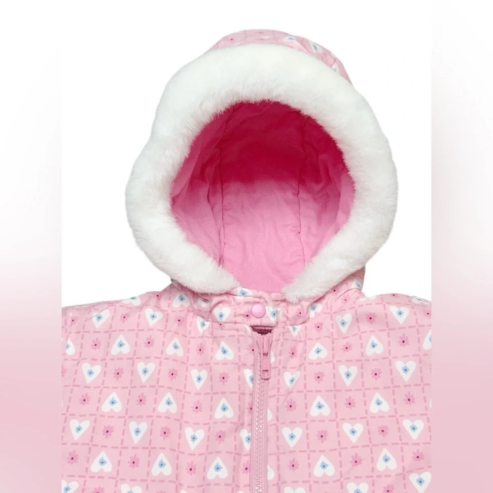 Vintage Gymboree Girls Pink Floral Snowsuit Size 2T / 3T Rare Hard to find